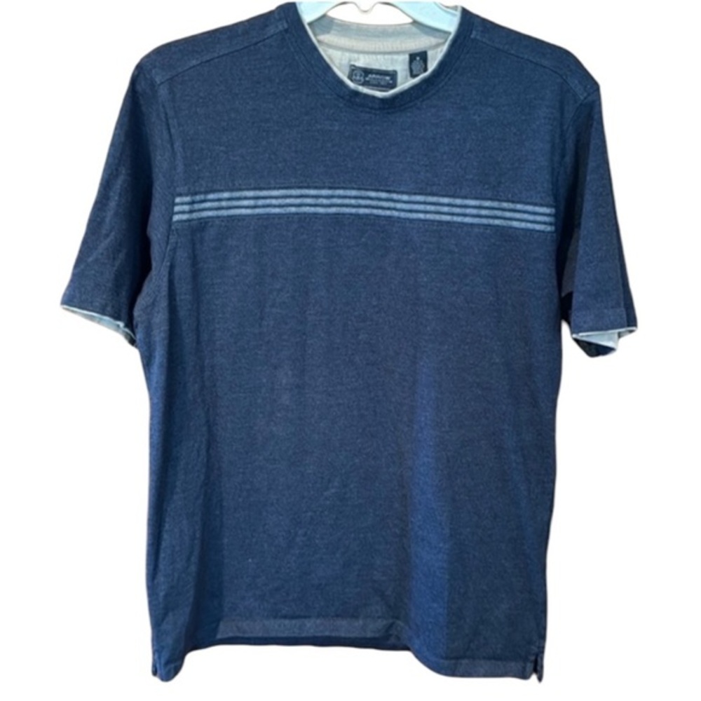 Arrow Navy Blue Stripe Chest Short Sleeve Medium